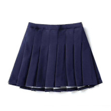 (Navy Blue, 110cm 3-4 Years) Girls High Waisted Pleated Zip Tennis Style Skater Mini Skirt (kids) [free Shipping]