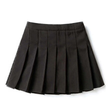 (Black, 150cm 11-12 Years) Girls High Waisted Pleated Zip Tennis Style Skater Mini Skirt (kids) [free Shipping]