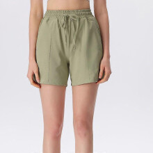 (green-1, XL) Women's Lace-Up Split Sports Shorts