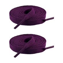 (Deep purple deep pur) 2Pcs 8mm Wide Polyester Sneaker Laces for Casual & Sport Shoes