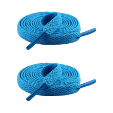 (Lake Blue) 2Pcs 8mm Wide Polyester Sneaker Laces for Casual & Sport Shoes
