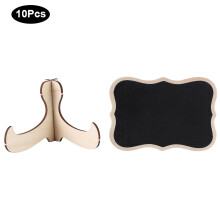 10Pcs Wooden Blackboard for Wedding & Craft Displays Bar Desktop Message Boards