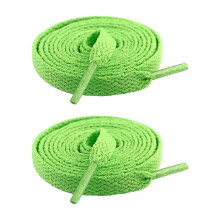 (Fluorescent green) 2Pcs 8mm Wide Polyester Sneaker Laces for Casual & Sport Shoes