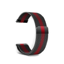 (Black and Red, 20mm) Cinturini per orologi in metallo resistenti per uomo e donna