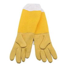 (Yellow, XXXL) Ventilated Long Sleeve Beekeeping Gloves, Durable Protective Gear