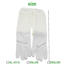 (WHITE, XXXL) Ventilated Long Sleeve Beekeeping Gloves, Durable Protective Gear
