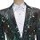 (2XL)Men's Peacock Printed Blazer Floral Suit Jacket 3
