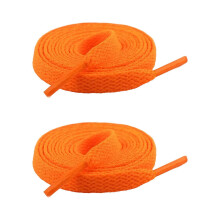 (Orange) 2Pcs 8mm Wide Polyester Sneaker Laces for Casual & Sport Shoes