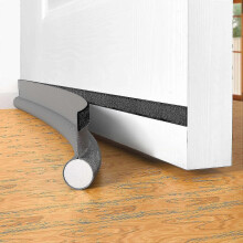 (Gray) Door Draft Stopper, Adjustable Door Sweep Noise Blocker, One Sided Under Door Draft Stopper, Sound Proof For Interior/exterior Door - Ri