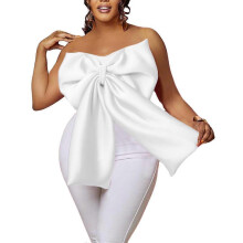 (XL,White)Women's Sexy Summer Solid Candy Color Tube Top Crop Tops