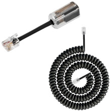 (Black) 1 set di districante per cavi telefonici RJ9 con rotazione a 360, facile da usare, per telefoni fissi.