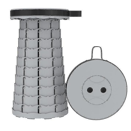 (grey) Upgraded Folding Stool, Telescopic & Portable