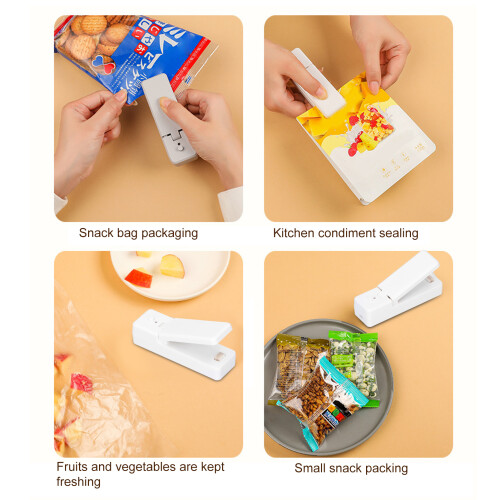 Mini Portable USB Sealing Machine for Food, 400mAh, White 2