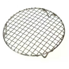 (25cm) Barbecue Grill Meshes 304 Stainless Steel Round Bbq Net With Foot Cooling Rack Steam Baking Rack Camping Outdoor Mesh Wire Net