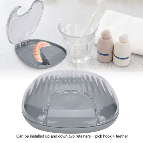 Portable Gray Orthodontic Retainer Case, Waterproof PP Material 2