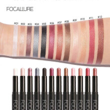 (A05) Focallure Waterproof Eyeshadow Stick - 12 Color Palette for Long-lasting Eye Makeup