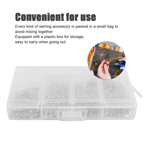 Earring Making Kit with Round Beads & Hooks, Metal, Multiple Colors 2