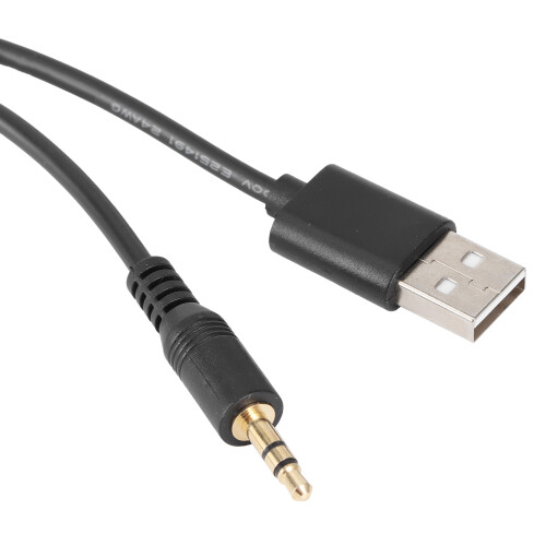 Bluetooth 5.0 Receiver Cable AUX USB Adapter for Car Stereo Black