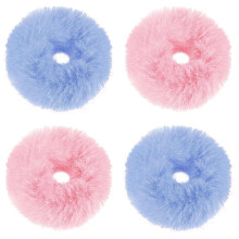 Enkla håraccessoarer för kvinnor, hårband med pompom och fluffig resår för dagligt bruk, sömlösa rep och hög elasticitet i rosa och grönt