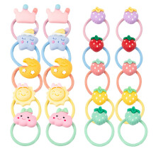 Lindas gomas para el cabello para niñas pequeñas y niñas, cintas elásticas para el cabello con animales de dibujos animados y colores de caramelo
