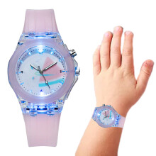Reloj deportivo luminoso con correa de silicona, pantalla LED con luces de colores, reloj para estilos de vida activos, movimiento de cuarzo