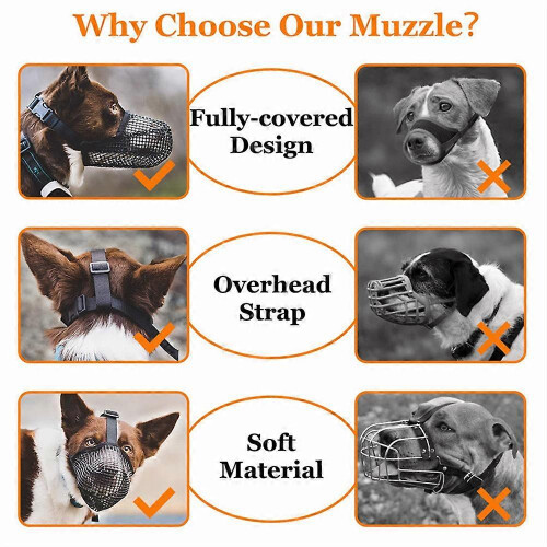 (BLACK XL) Breathable Anti-Biting Chewing Licking Pet Muzzle Dog Muzzle Anti-lick 2