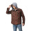 (M, Grey) Men's Sherpa Lined Jacket Flannel Plaid Jacket 4