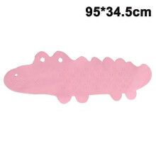 (Pink) Kids Anti Slip Bathtub Mat Shower Machine Washable,crocodile Pattern