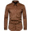 (M,Coffee)Men's Lapel Corduroy Casual Long Sleeve Shirt 1