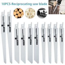 10Pcs Universal Reciprocating Saw Blades Set Carbon Steel, Fast Cutting, Fits All Saber/Sawzall Saws (Wood, Metal, PVC)