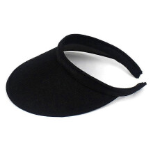 (Black)Clip on Visor Sun Visor Hat Wide Brim Clip on Head Cap Visors for Women
