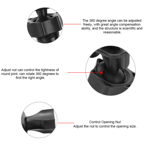 2Pcs 360 Rotating Car DVR Holder, Adjustable Bicycle Mount, POM Material