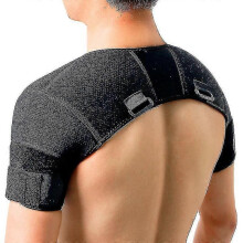 (XL) Ri - Black Double Shoulder Wrap Brace Rotator Cuff Arm Pain Relief Hot Therapy For Man And Women Flexible Xl