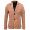(XL,Camel)Men's Suit Jacket Slim Sports Solid Color Suit Jacket 1