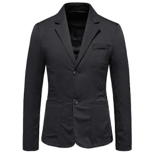 (M,Black)Men's Suit Jacket Slim Sports Solid Color Suit Jacket