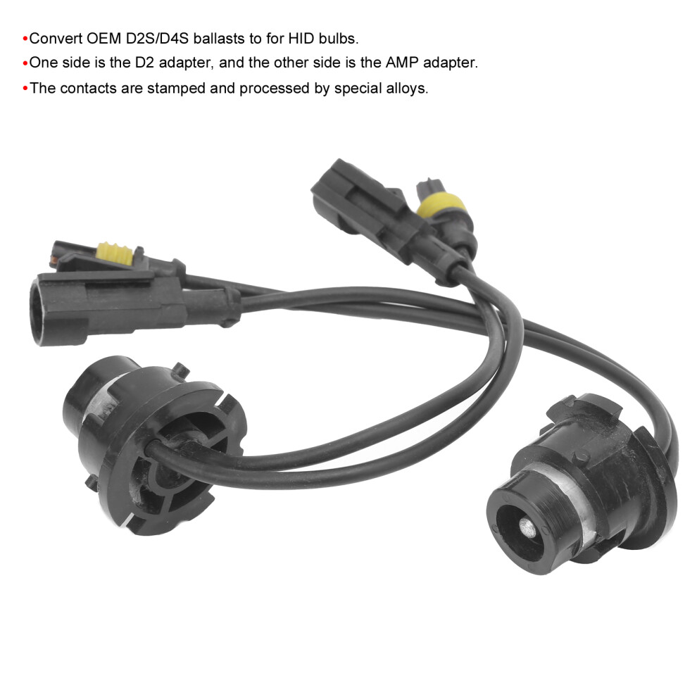 D2s/D4s Hid Bulb Converter Wiring Harness, 12V 35W Black 7641392136453