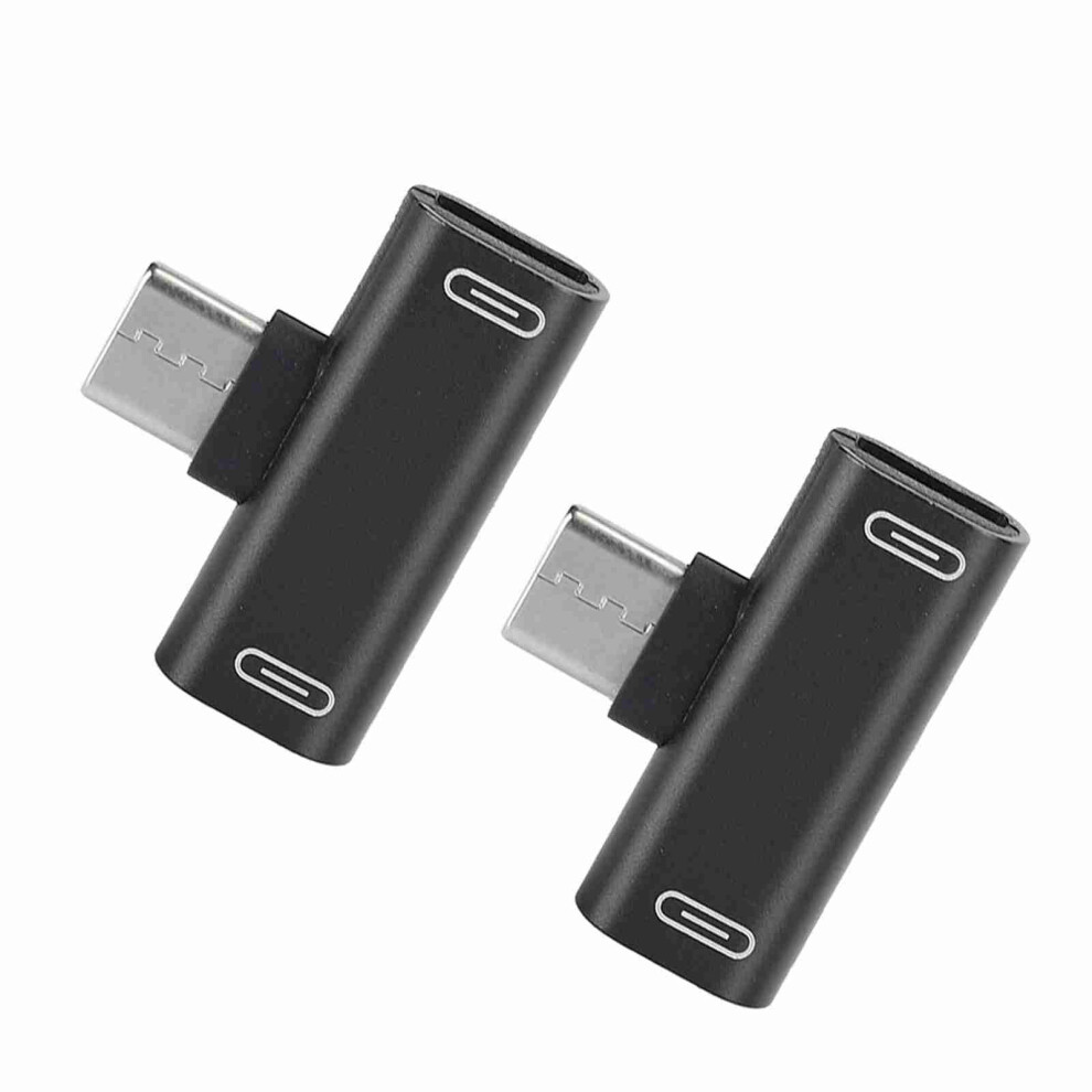 Typec To Headphone & Usb Audio Charger Splitter 2-In-1 Adapter Black 4091392388872