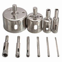 10pcs 3-50mm Diamond Hole Saw Drill Set 100 Grits Tile Glass Drill