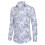 (M,White)Men's Long-sleeved Button-down Casual Jacquard Shirt 1