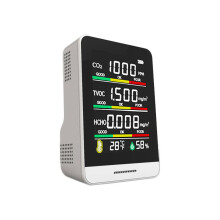 Portable Indoor Outdoor CO2 TVOC HCHO Air Quality Monitor with Color Alarm