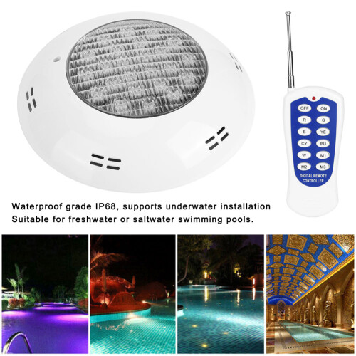 24W RGB Underwater Pool Light with Remote 29.5cm | Waterproof IP68