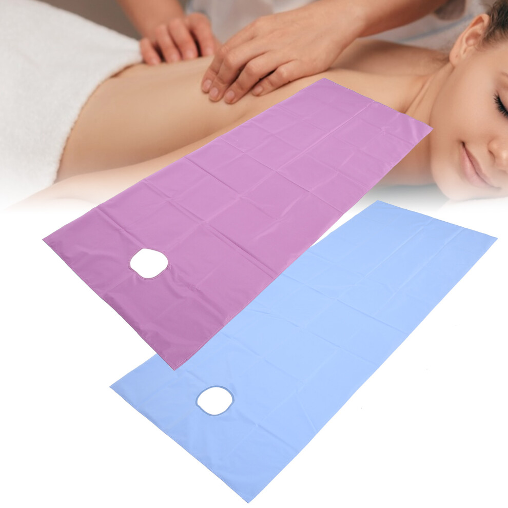 Spa Massage Bed Cover Waterproof 75x200cm Open Hole Purple Blue Salon Use