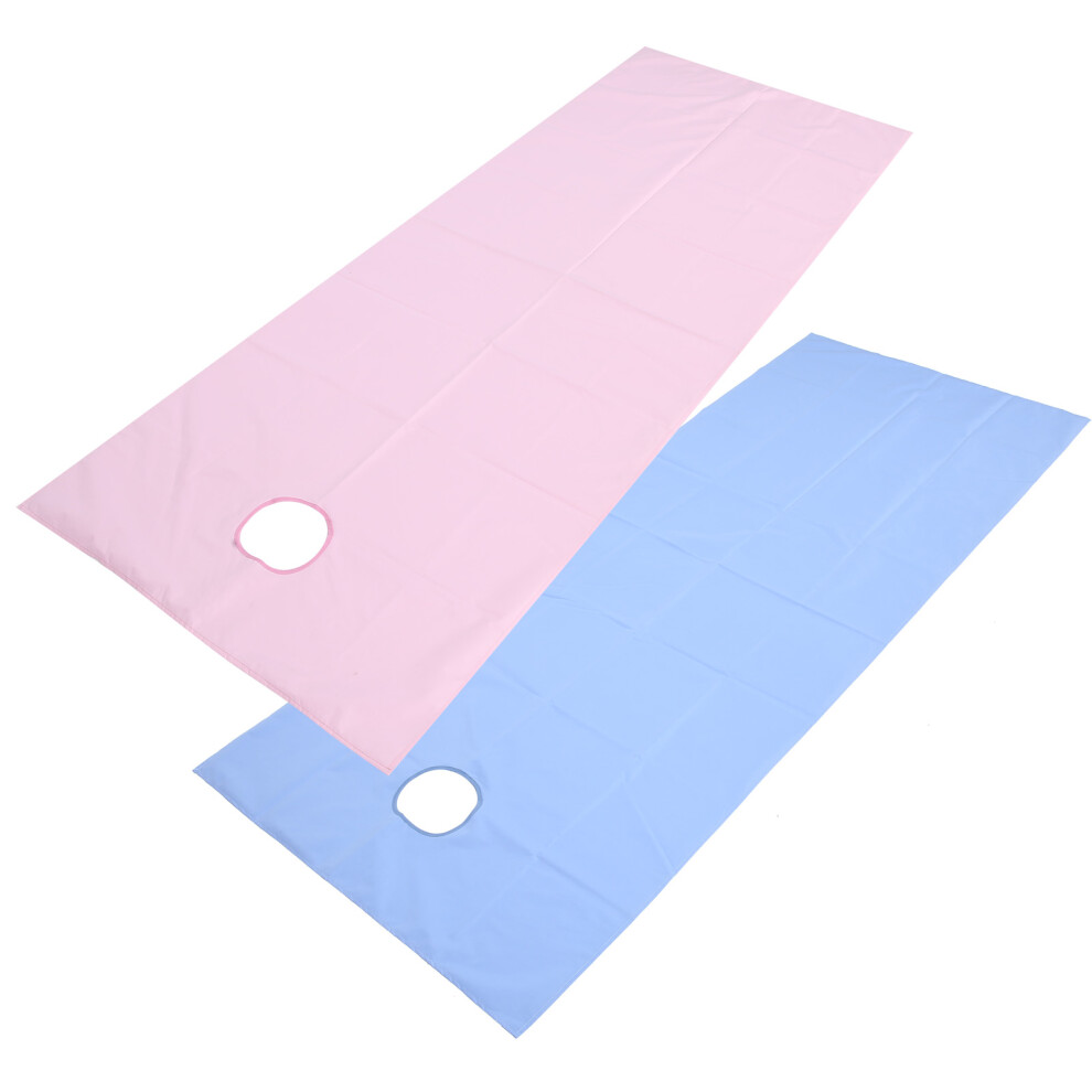 Waterproof Massage Bed Sheet with Breath Hole, 200x75cm, Pink/Blue