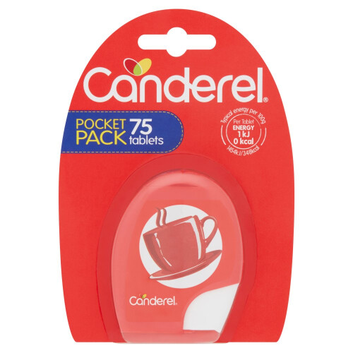 Canderel Pocket Pack 75 Tablets 6.38g (Pack of 12)