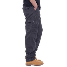 (M,Dark gray)Men's Multi-Pocket Loose Cotton Casual Work Pants