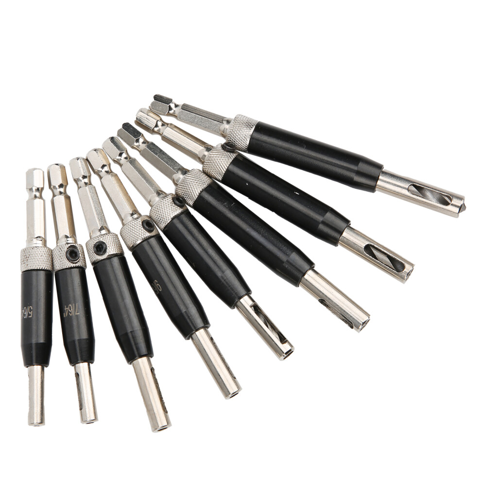 Hinge Drill Bit Set 6 Sizes Aluminum Iron Woodworking Hole Puncher 9381392137347