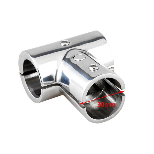 (90 Degree 30mm) Boat Railing Tube 3-Way Tee Connector Hardware 1