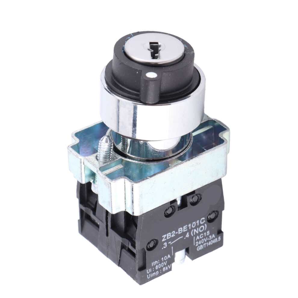 2 Position Self-Reset Key Switch, 22Mm, Silver Contacts 6911392392380