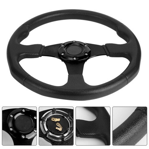 14in Universal Racing Wheel Deep Dish Black 1