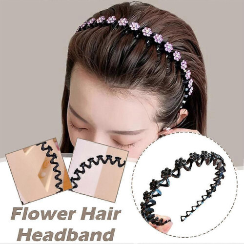 (Orange) Fascia per capelli con doppia frangia e forcina 1